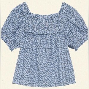 Doen Frances Top- Cornflower Blue